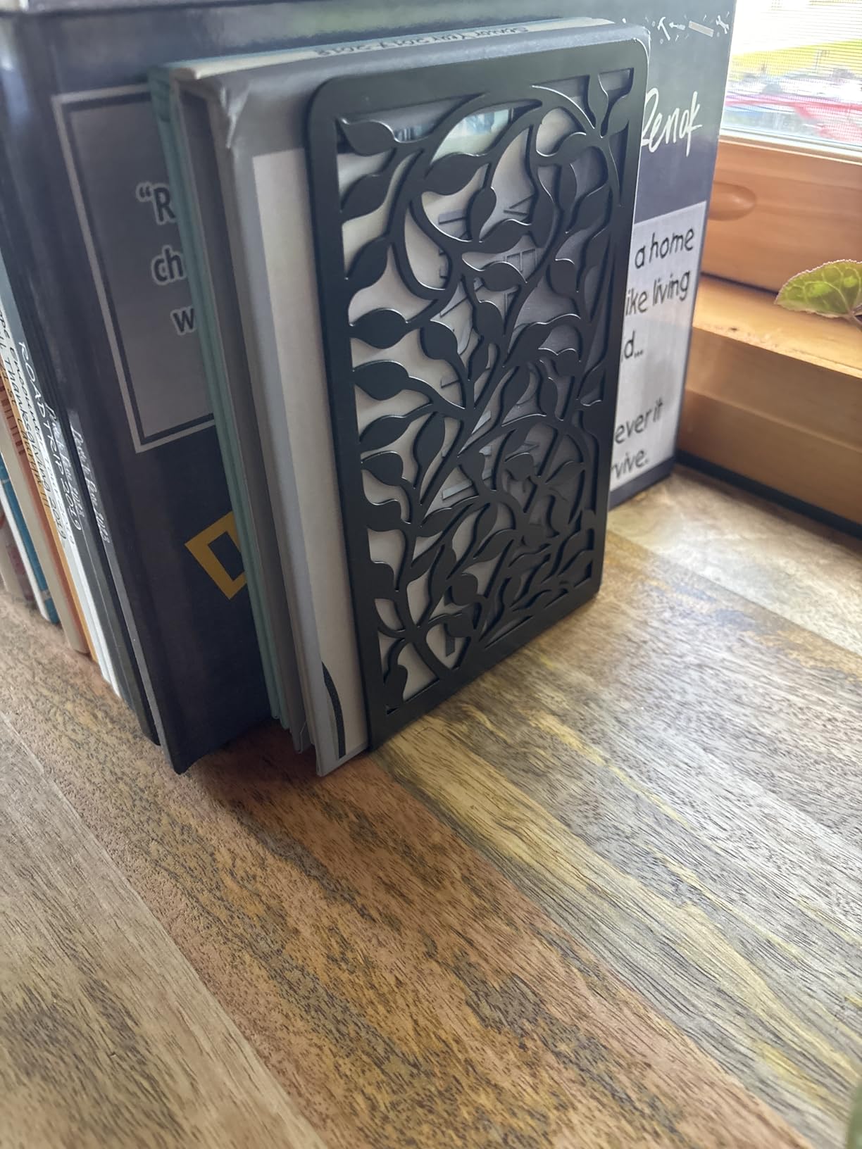 CNK Infinite Leaves Bookends - Metal Set of 2 for Heavy Books, Home Office & Decorative Book Stoppers customer photo 2