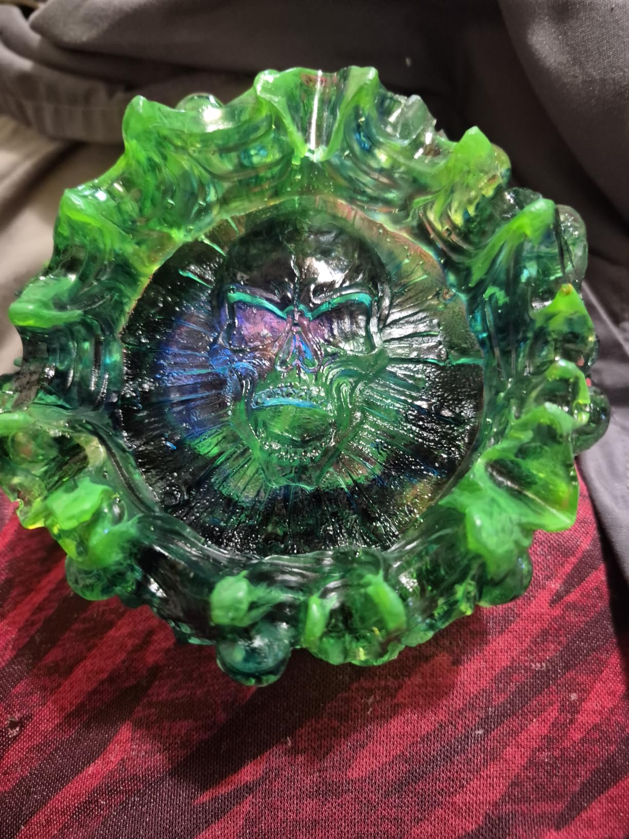 Resin Mold, Silicone Ashtray Mold Halloween Skull DIY Craft Gift Epoxy Resin Casting Molds Keletons Jewelry Storage Mould for Party, Home Decoration customer photo 2