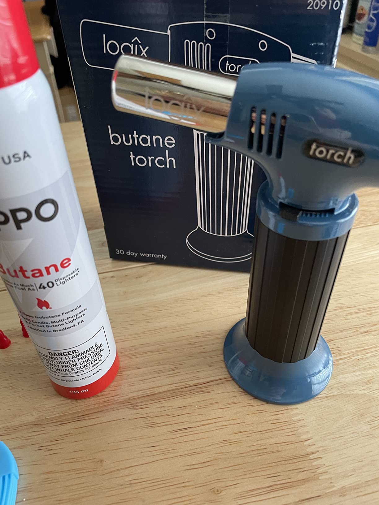 Butane Torch Lighter, Kitchen Torch for Caramelizing, Searing, Refillable with Safety Lock, Adjustable Dual Flame for Welding, Industrial, Resin Art, Gifts for Him, Gifts for Her, Blue Logix 20910 customer photo 1