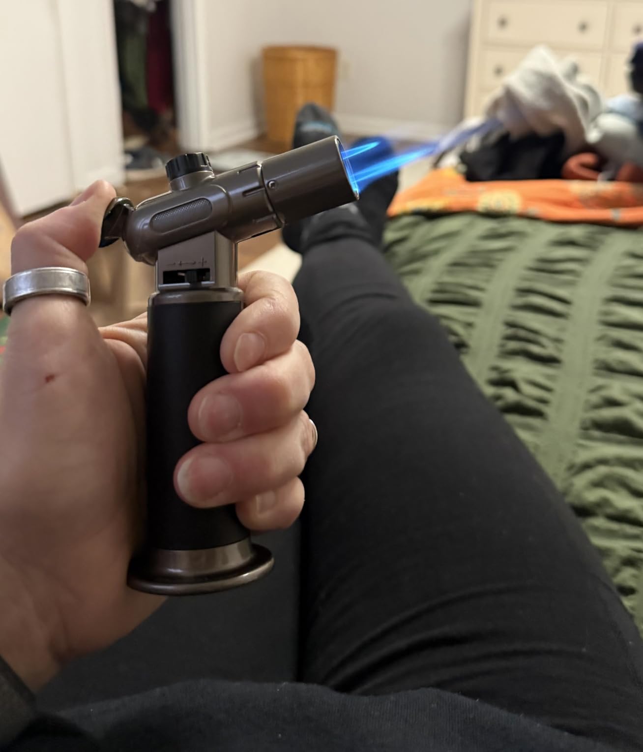 RONXS Torch Lighter, Refillable Kitchen Butane Torch, Cooking Torch with Safety Lock and Adjustable Single/Dual Flame for Creme Brulee, BBQ, Baking, Crafts and Soldering (Butane Gas Not Included) customer photo 1