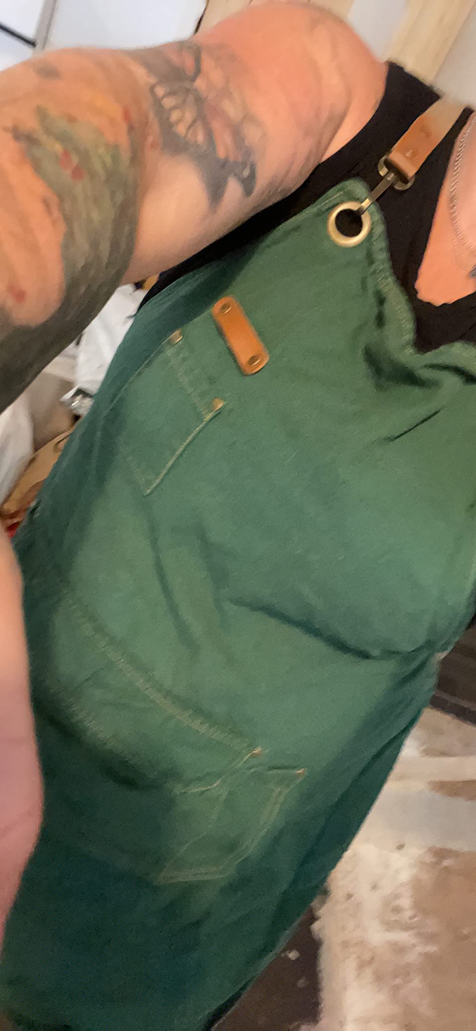 Chef Apron with Cross Back Straps for Men Women, Cotton Canvas Apron for Artists Painting, Kitchen Cooking customer photo 2