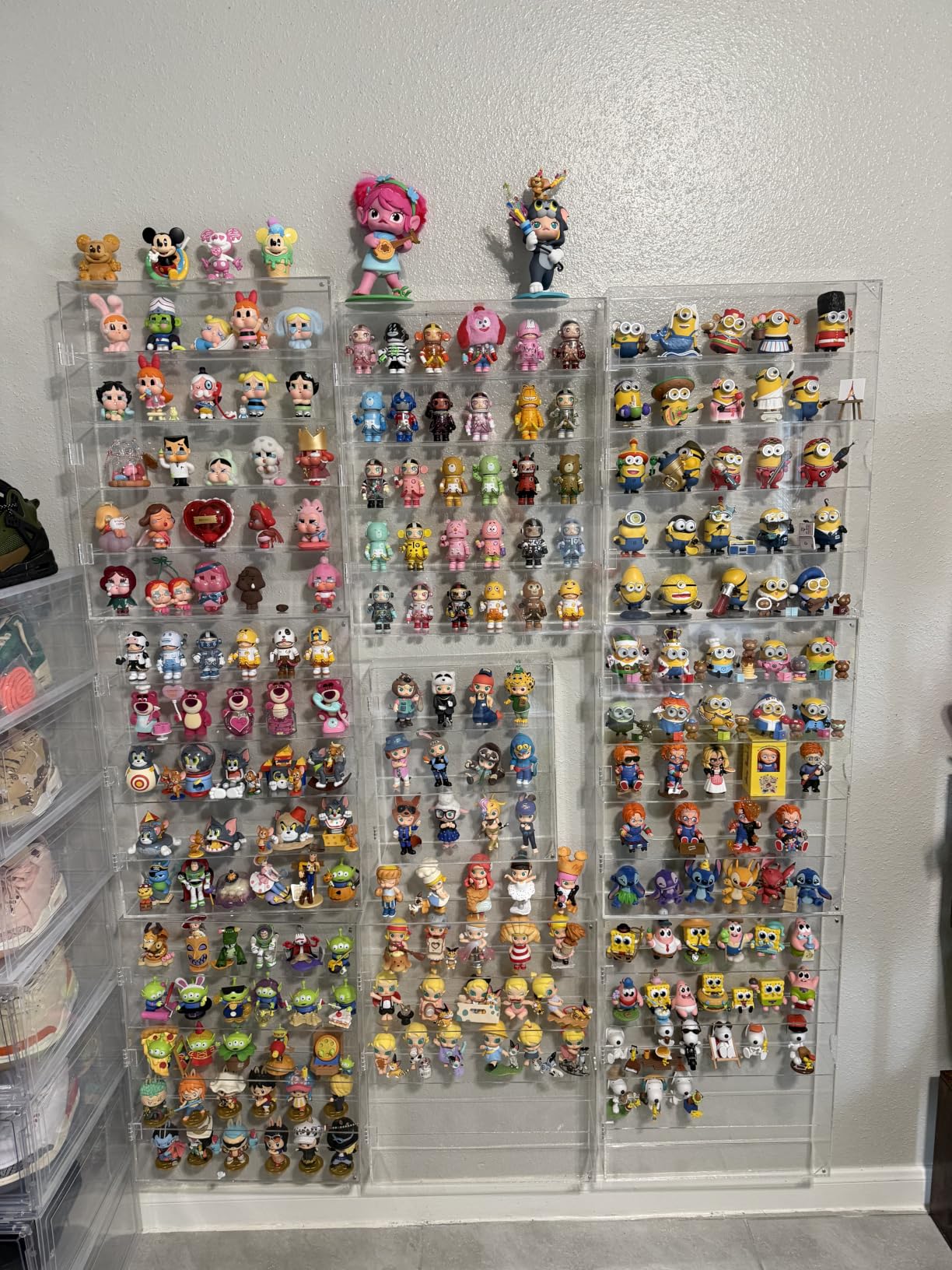 AITEE Acrylic Display Case for Mini Funko Pop Figures, Clear Wall Mounted or Desktop 4 Layer Storage Box Cabinet Organizer for Mini Toys, Collections or Stone customer photo 1