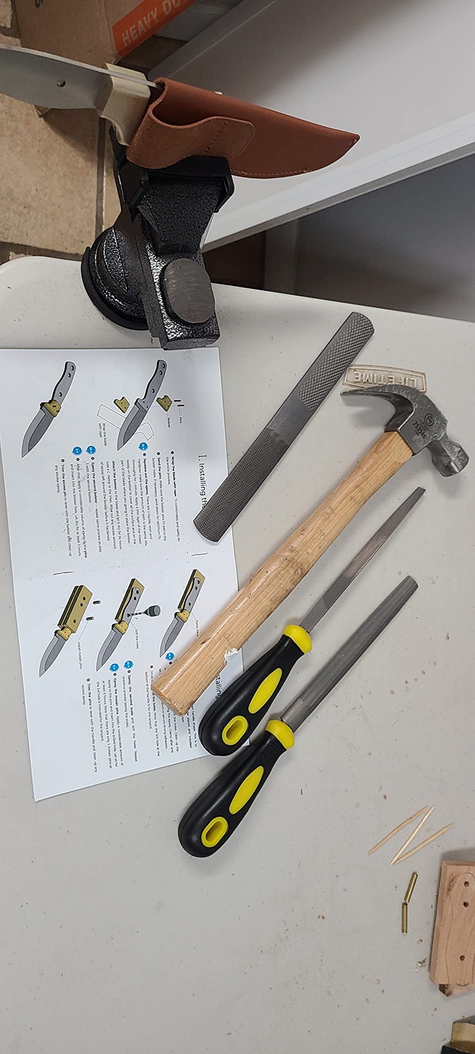 Three Way Cut Knife Making Kit DIY Gift Set for Men - Complete Tools & Accessories to Make Knife, Stainless Steel Blade, Beginners Guide, Gift for Him Husband Boyfriend Dad Handwork Hobbies customer photo 2