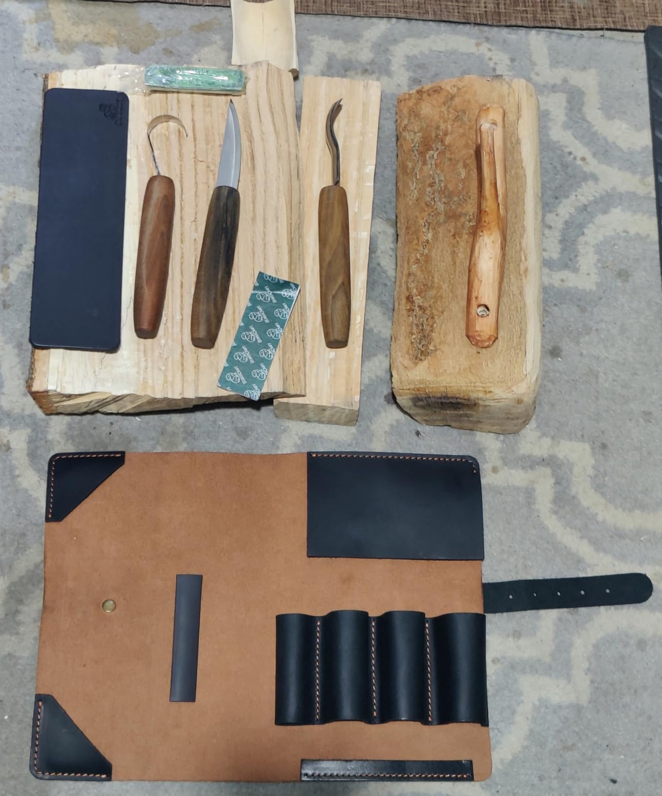 BeaverCraft Wood Spoon Carving Tools Kit S14x Deluxe - Whittling Tools Set Includes Sloyd Wood Carving Knife, Hook Knife, Gouge, Leather Roll-Up Case & Leather strop with Polishing Compound customer photo 1