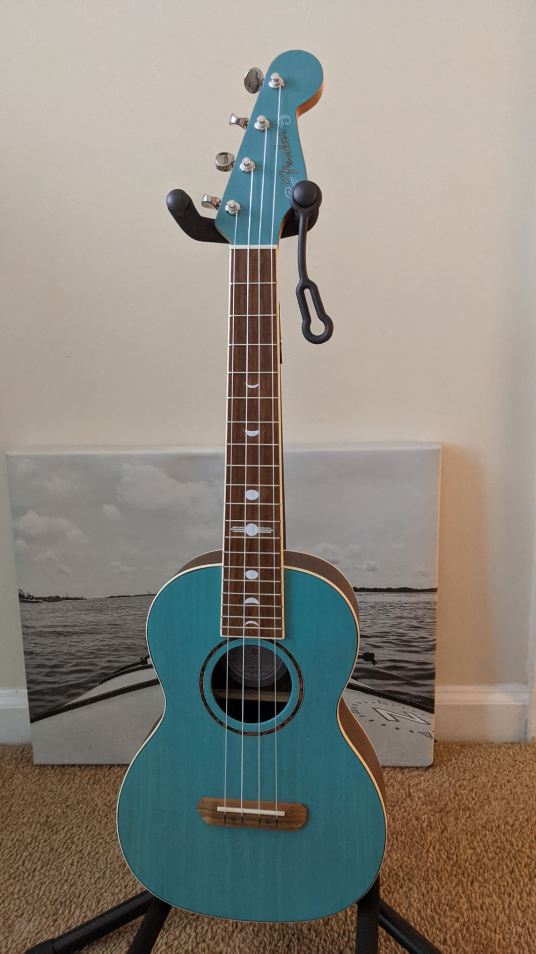 Fender Dhani Harrison Tenor Ukulele Sapphire Blue with Gig Bag customer photo 2