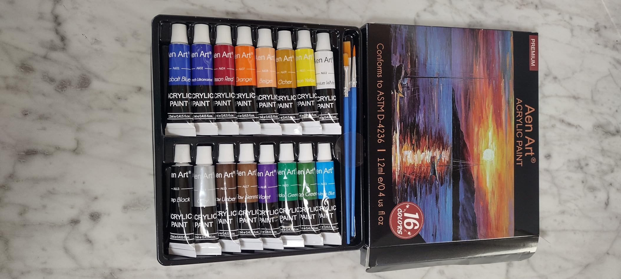 Aen Art Acrylic Paint Set for Pumpkin Painting, 16 Colors Painting Supplies for Canvas Wood Fabric Ceramic Crafts, Non Toxic & Rich Pigments for Beginners customer photo 2