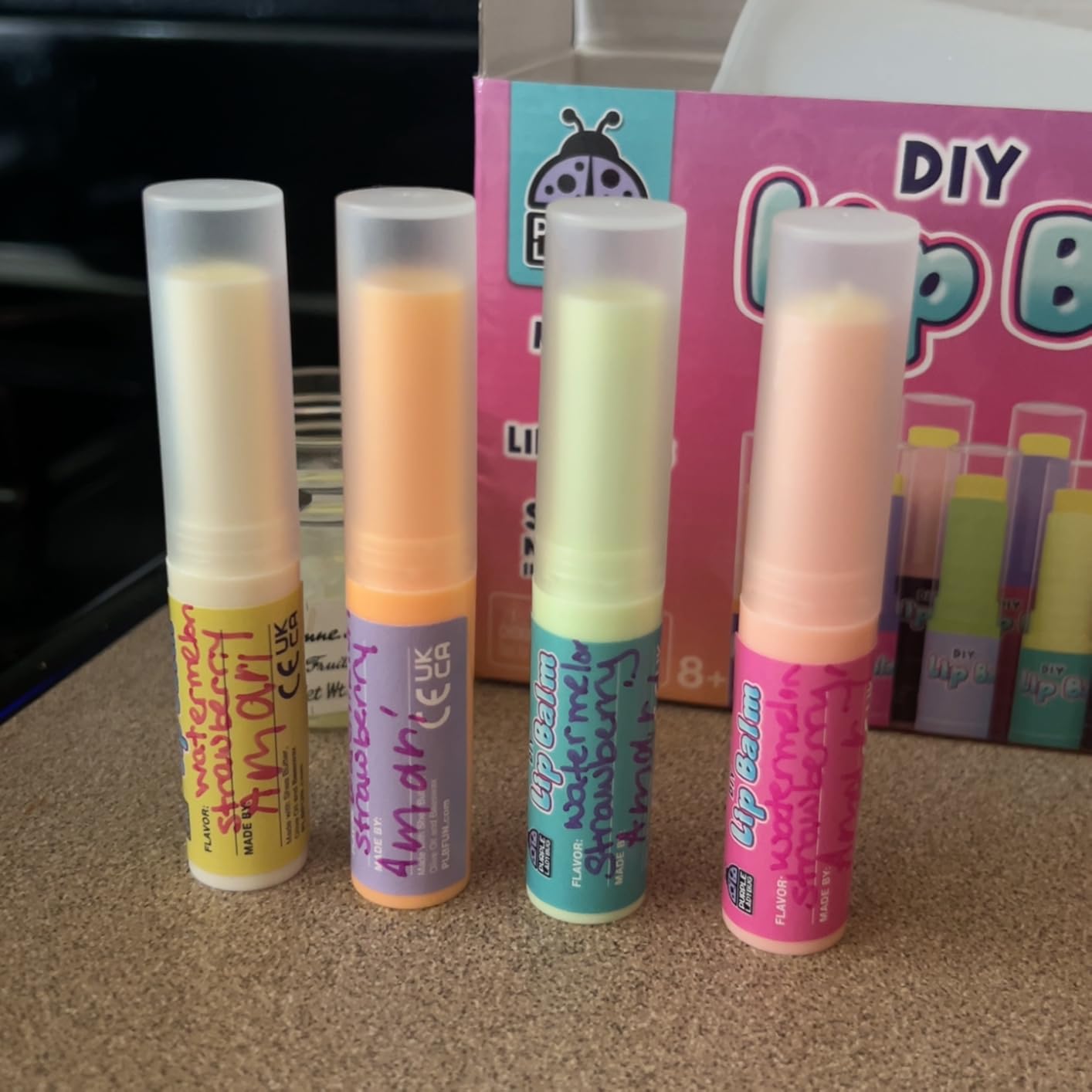 PURPLE LADYBUG DIY Lip Balm Making Kit - Make Your Own 10 Experiment Lip Balm with 3 Flavors - Natural Ingredients - Science Kits for Kids Age 8-12 customer photo 1