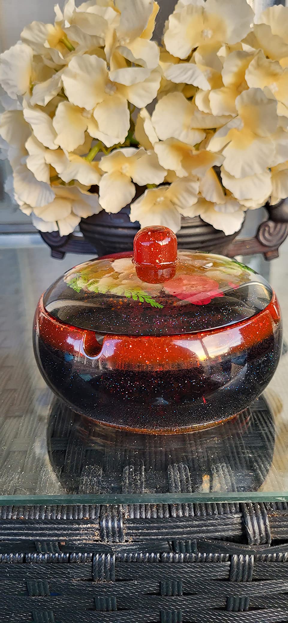 GOOOXIM Ashtray Resin Mold, Windproof Round Large with Lid | Silicone Ashtray & Cigar Mold for Epoxy Resin-4 Cigar Holders, Easy Release, Reusable DIY Craft for Home & Office, Ideal Gift customer photo 1