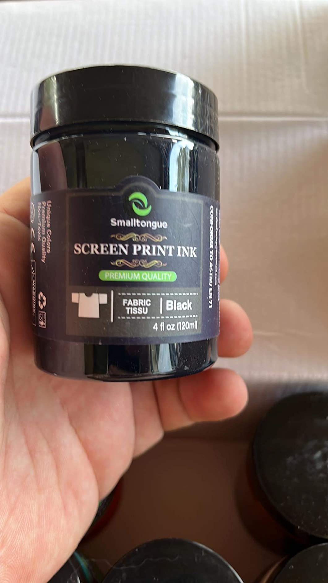 Screen Printing Ink, 8 Colors(4 oz), Chalk Paste Paint for Silk Screen | For Fabric, Shirts, DIY| 8 Colors x 4 fl oz(120ml)| Brilliant Colors| Safety Material| Professional Quality| Odorless customer photo 1
