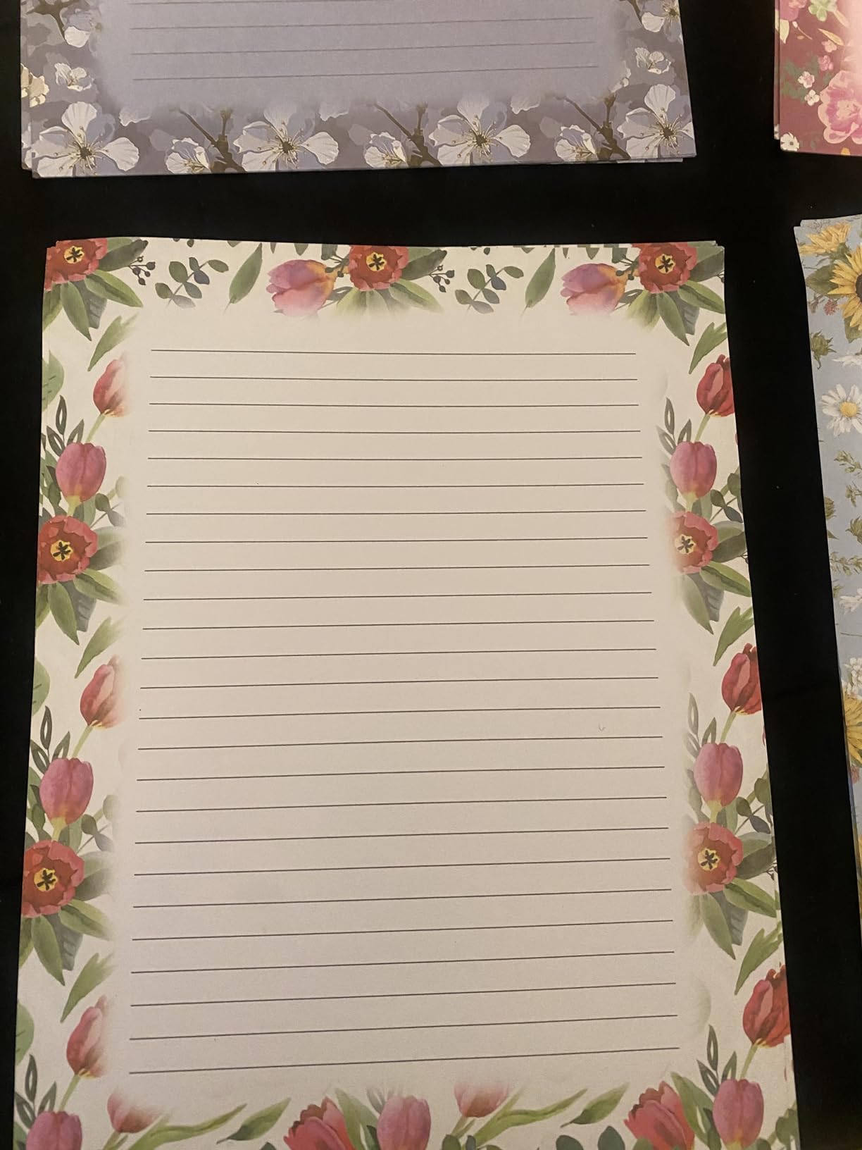 Better Office Products Floral Paper Stationery Set, 100 Piece Set (50 Lined Sheets + 50 Matching Envelopes), Letter Size 8.5 x 11 inch, 6 Designs, Double Sided/Lined Printing Paper customer photo 2