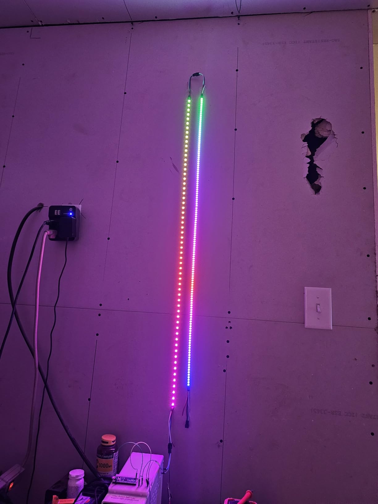 SEZO WS2812B LED Strip Light 3.3FT/1M 144LEDs/m Individually Addressable Programmable 5050SMD Digital RGB Alloy Wires Flexible Dream Color IP30 Non-Waterproof PCB Black DC5V customer photo 1