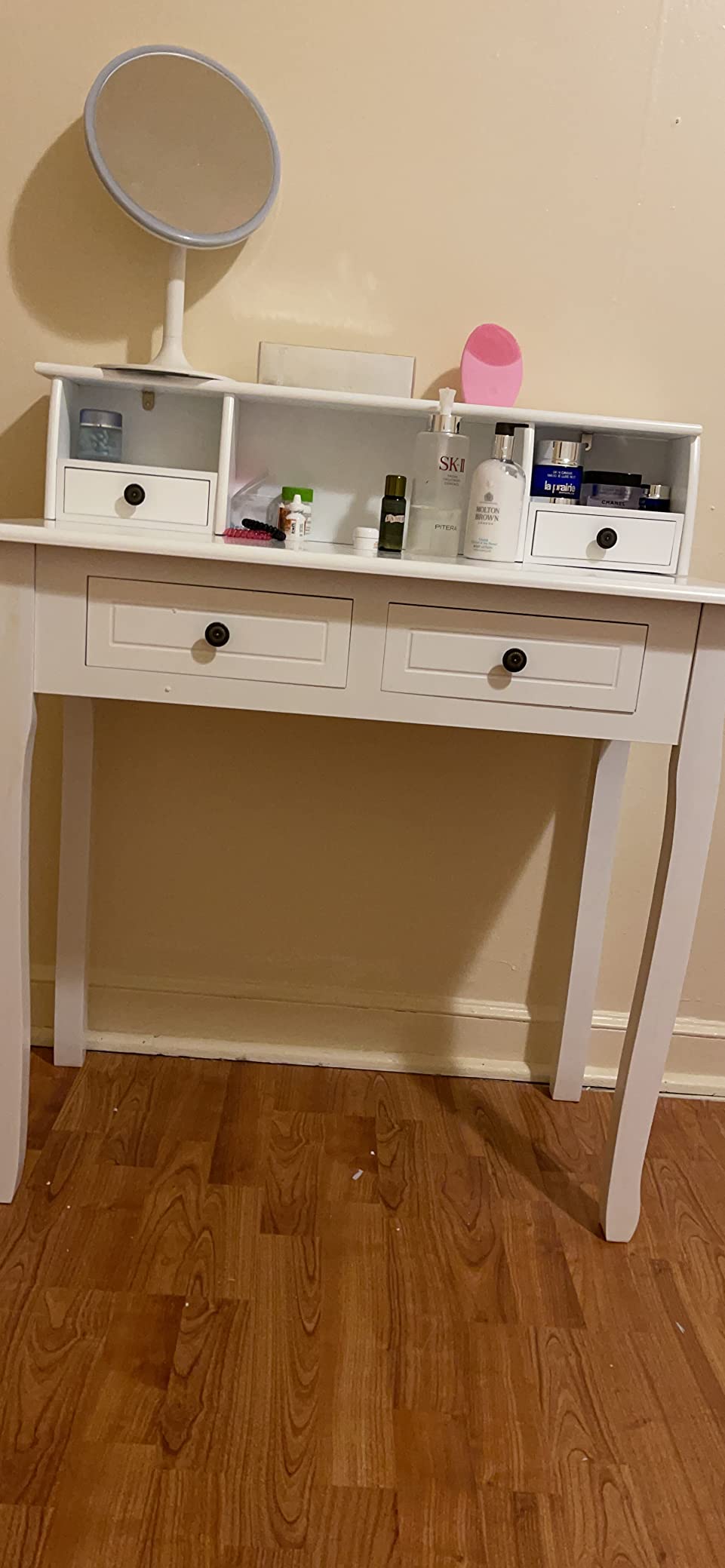 Small White Writing Desk with Hutch - 32