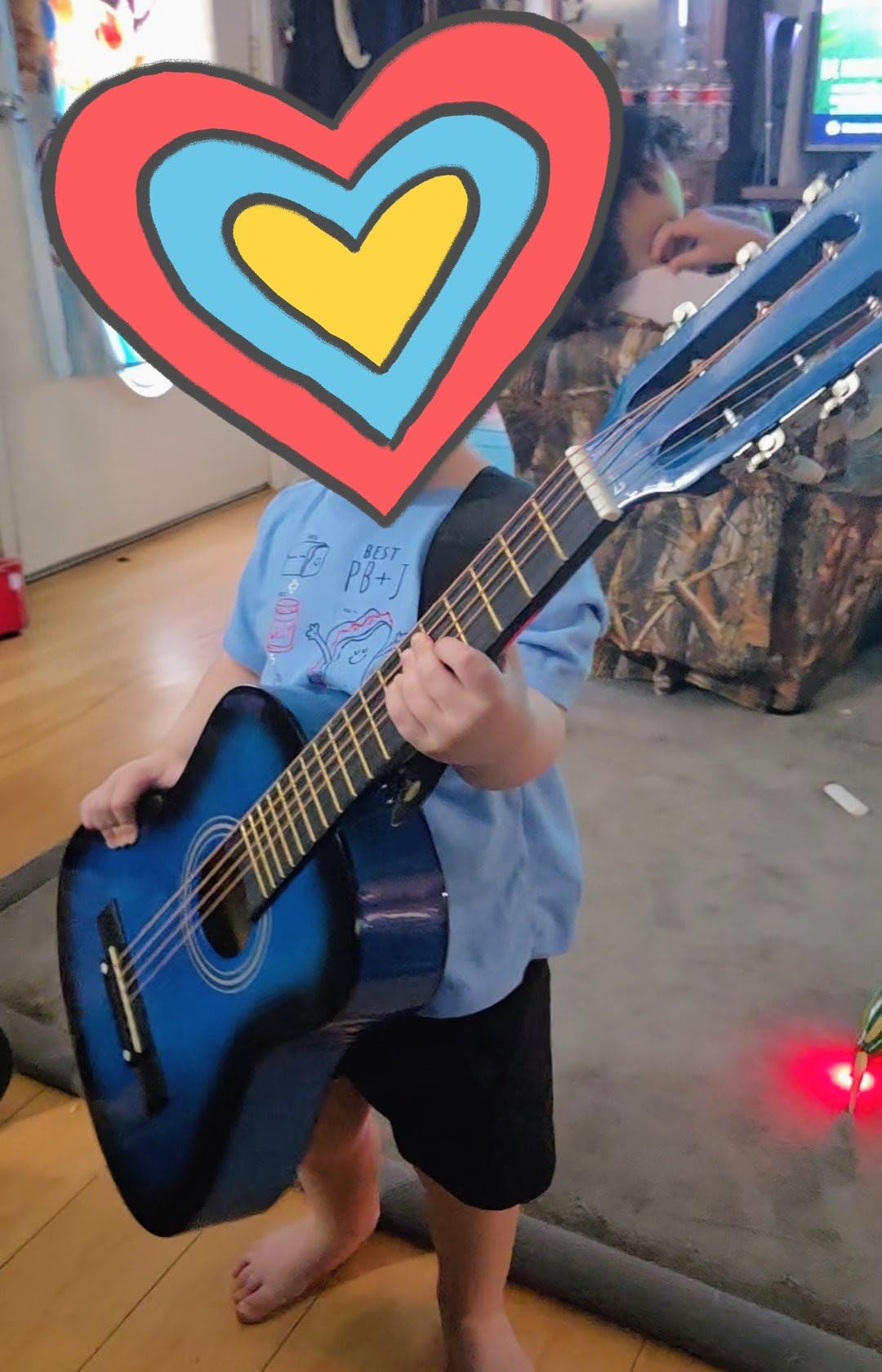 Ashthorpe 30-inch Kids Acoustic Guitar (Blue), Beginner Starter Kit with Gig Bag, Extra Strings, Strap, Picks, and Lessons customer photo 1