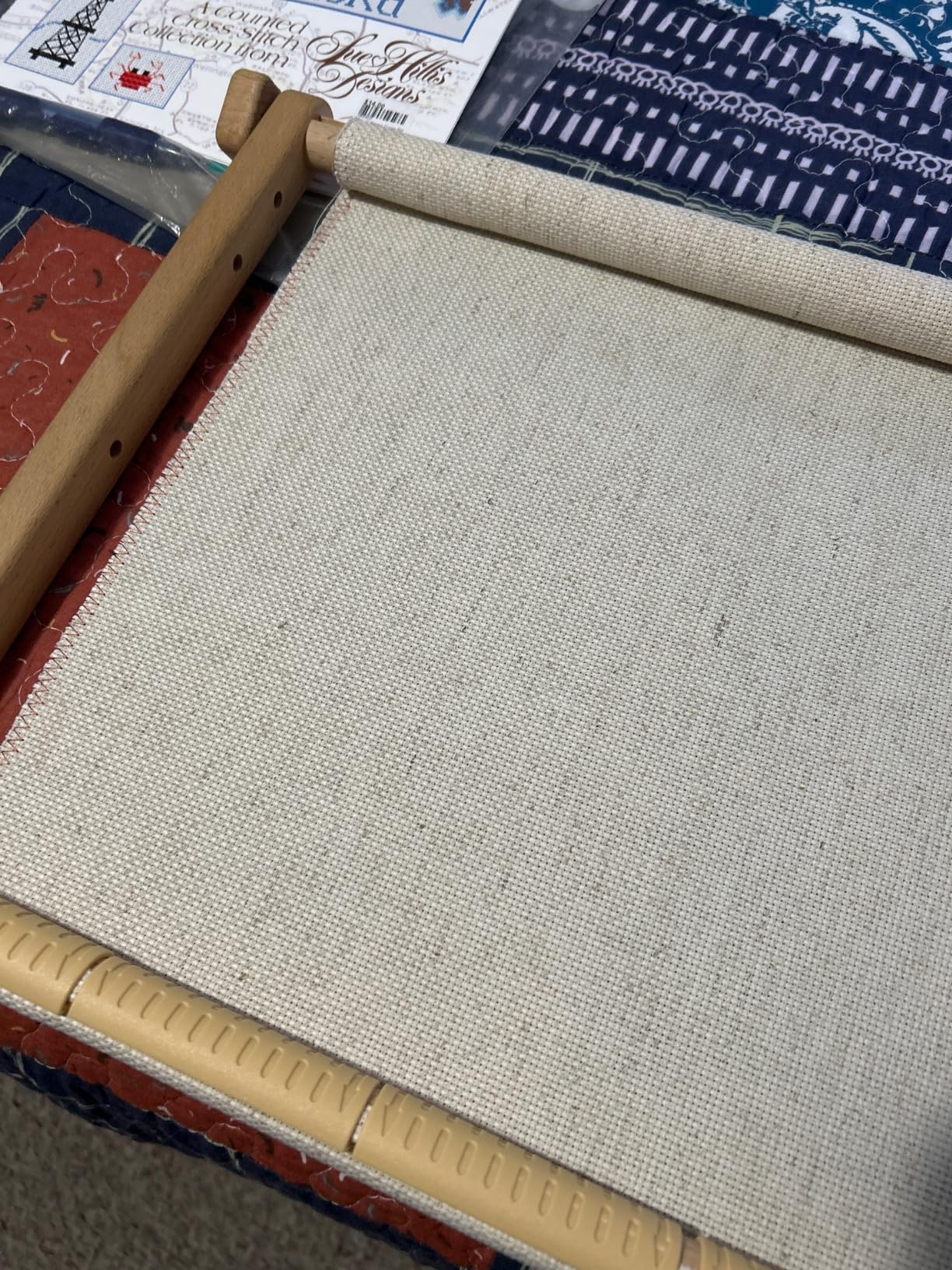 Aida Cloth Big Size 14 Count, Natural Oatmeal Cross Stitch Fabric, 60 inch by 36 inch (60 inch by 1 Yard) customer photo 1