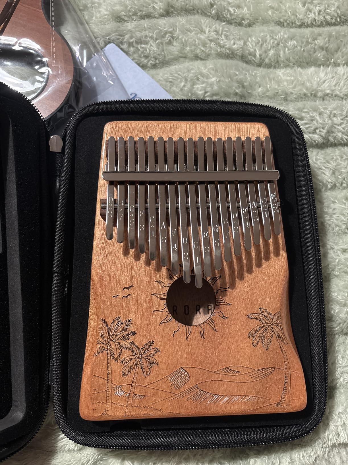 Orora Kalimba 17 Keys Thumb Piano - Songbook included with 25 Songs - Varnished Wood Musical Instrument - Finger Piano with Protection Case, Stand, Accessories - Unique Gift customer photo 1