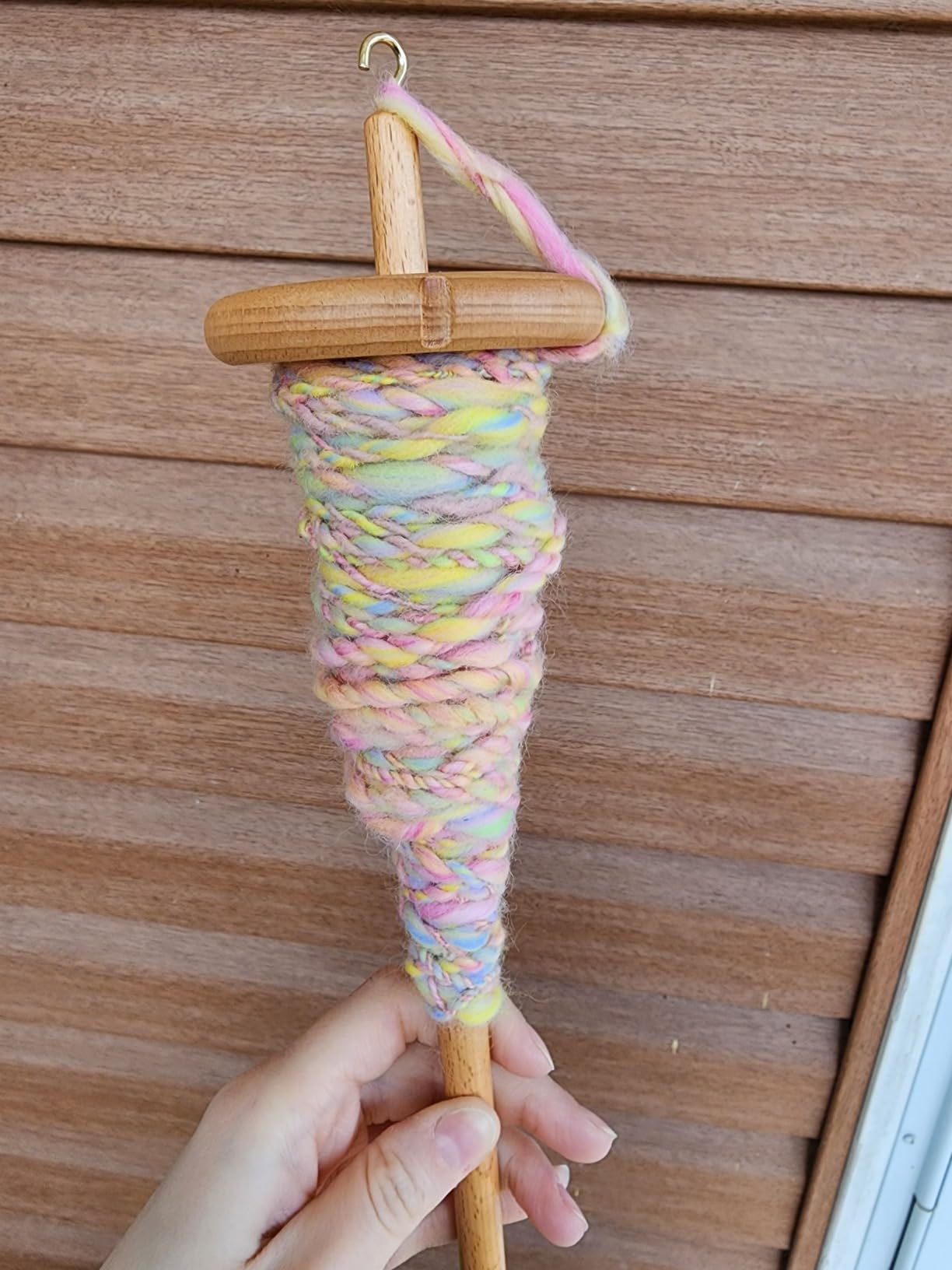 DICHA 3 Inch Drop Spindle Kit- High Low Whorl Wooden Spindles with 5.6 Oz Merino Wool/Top and Instructions-Weaving Spinning Wheels for Beginners-All in A Gift Box-Perfect Spinner Gifts(MC) customer photo 1