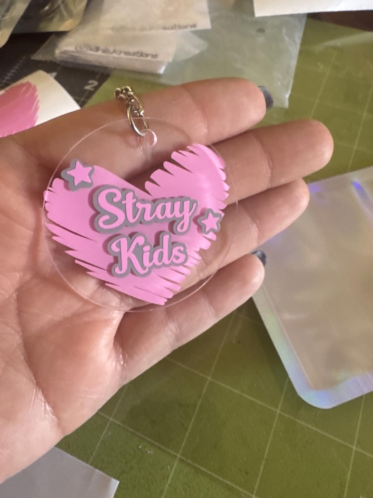 350Pcs Acrylic Keychain Blanks Clear Acrylic Round Ornament Blank for Vinyl | Acrylic Keychains with 60 Pcs Blanks, 60 Pcs Keychain Tassels, 170 Pcs Jump Rings and 60pcs Rings for DIY Craft Projects customer photo 1