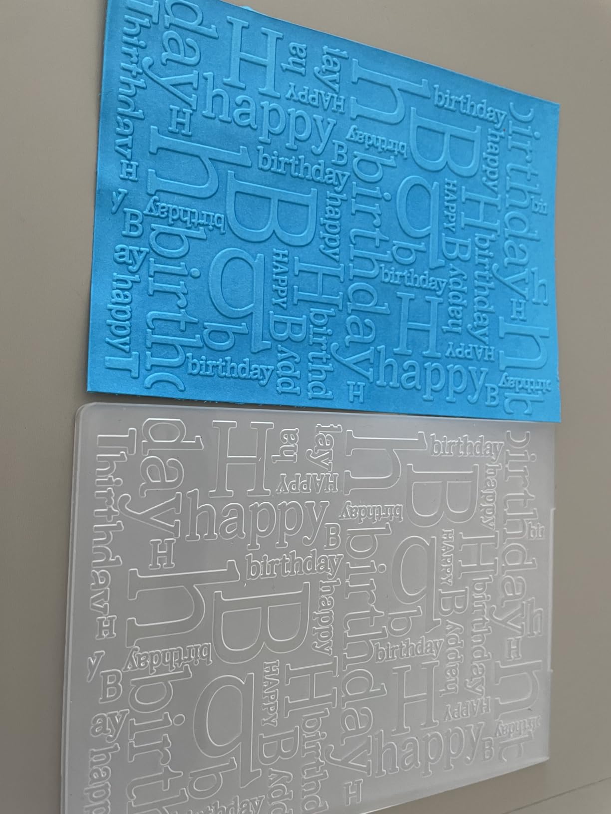 3-D Textured Impressions Background Embossing Folder - Happy Birthday Words Pattern Plastic Embossing Folder Template for Card Making Scrapbooking Paper Craft Album Stamps DIY Decor customer photo 1