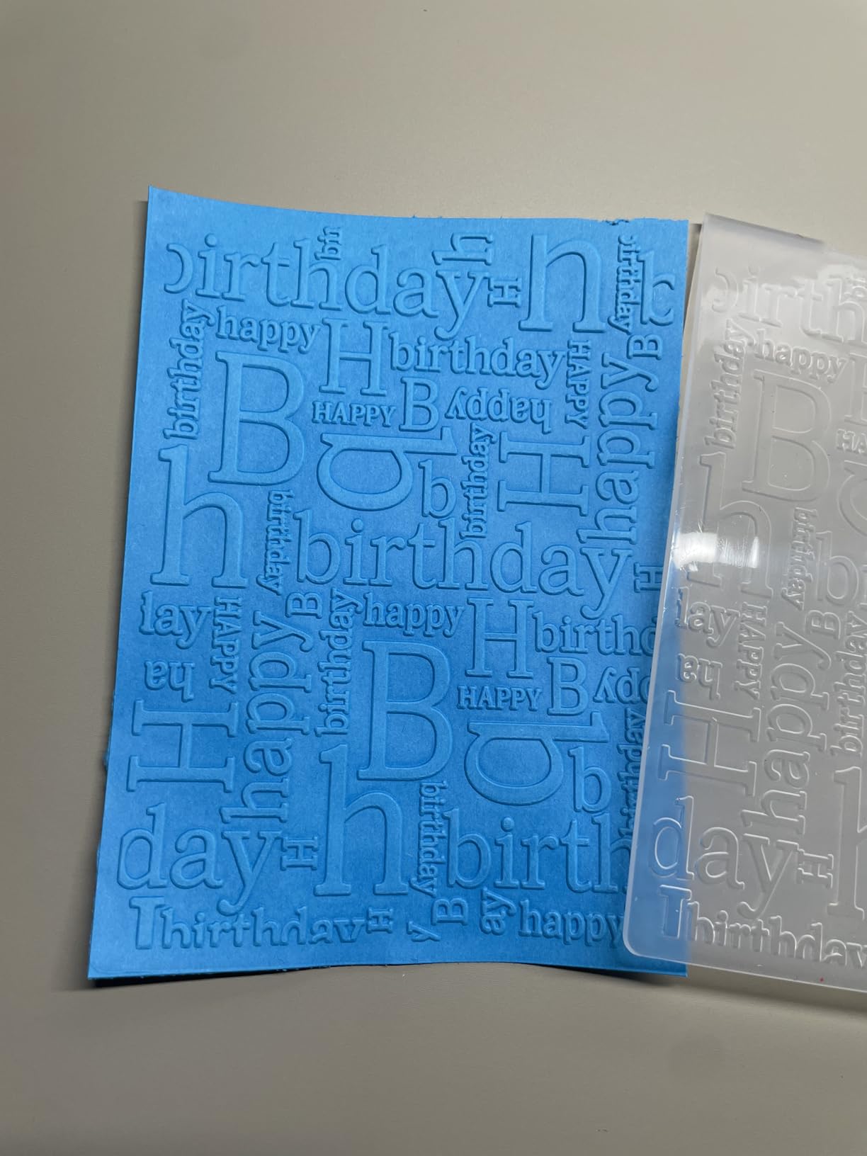 3-D Textured Impressions Background Embossing Folder - Happy Birthday Words Pattern Plastic Embossing Folder Template for Card Making Scrapbooking Paper Craft Album Stamps DIY Decor customer photo 2