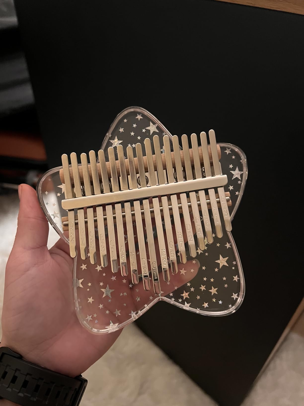Cute Kalimba Thumb Piano 17 Keys-Star Crystal Acrylic Finger Piano-Portable Mbira Musical Instruments Cute Christmas Gift with Tune Hammer and Study Instruction for Adults Beginners customer photo 1