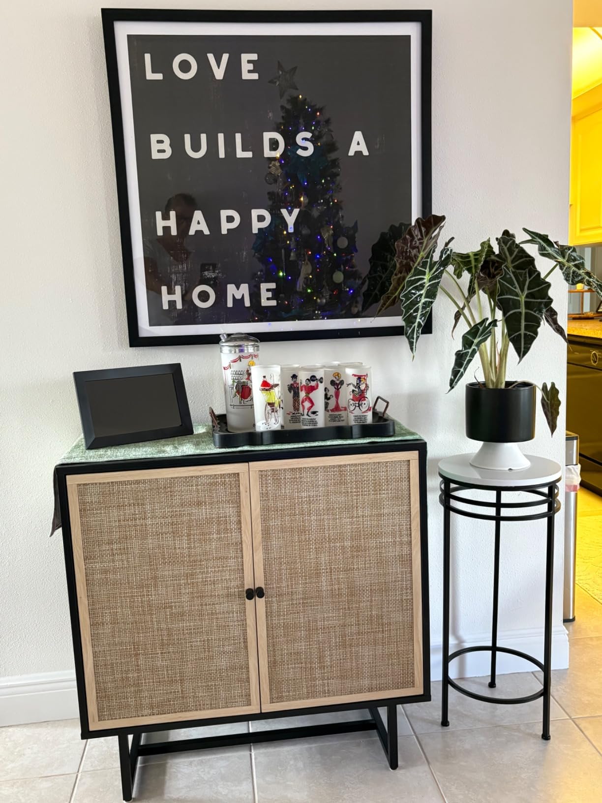Nathan James Kova Accent Sideboard Storage Cabinet in Light Wood and Rattan with Metal Frame, Adjustable Shelves and Cane Doors, for Hallway, or Living Room customer photo 2