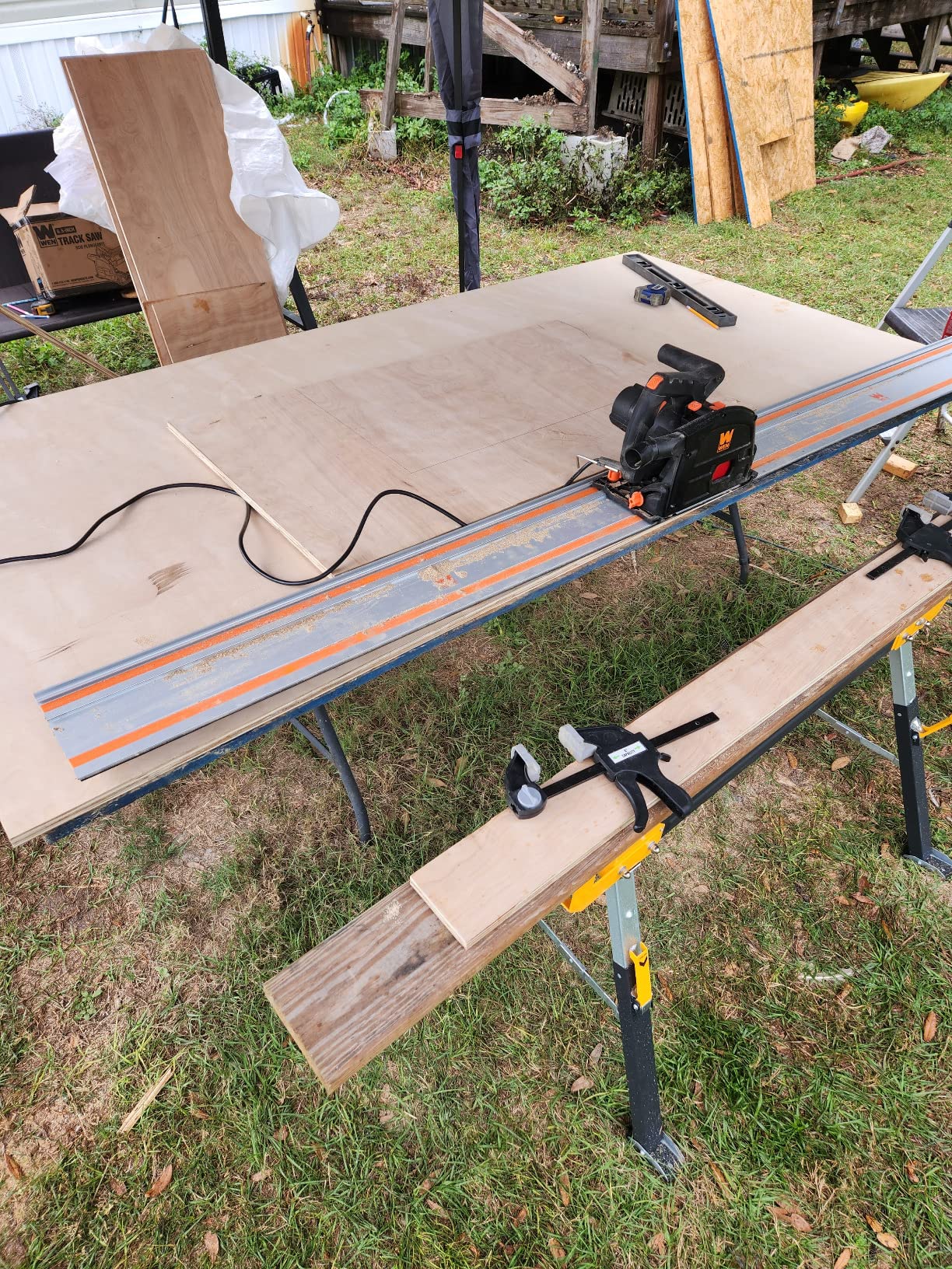WEN Plunge Cut Circular Saw Bundle with 100-Inch Track Saw Guide Rail and Adapters customer photo 1