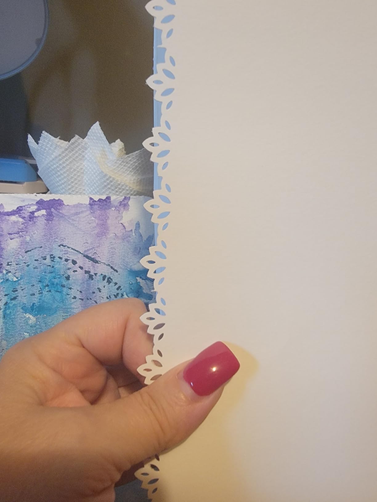 2 Pcs Paper Punch Fancy Border Edge Craft Flower Embossing Handmade DIY Gift Card Puncher for Paper Craft Scrapbooking Wedding Cards (Sweet Style) customer photo 1