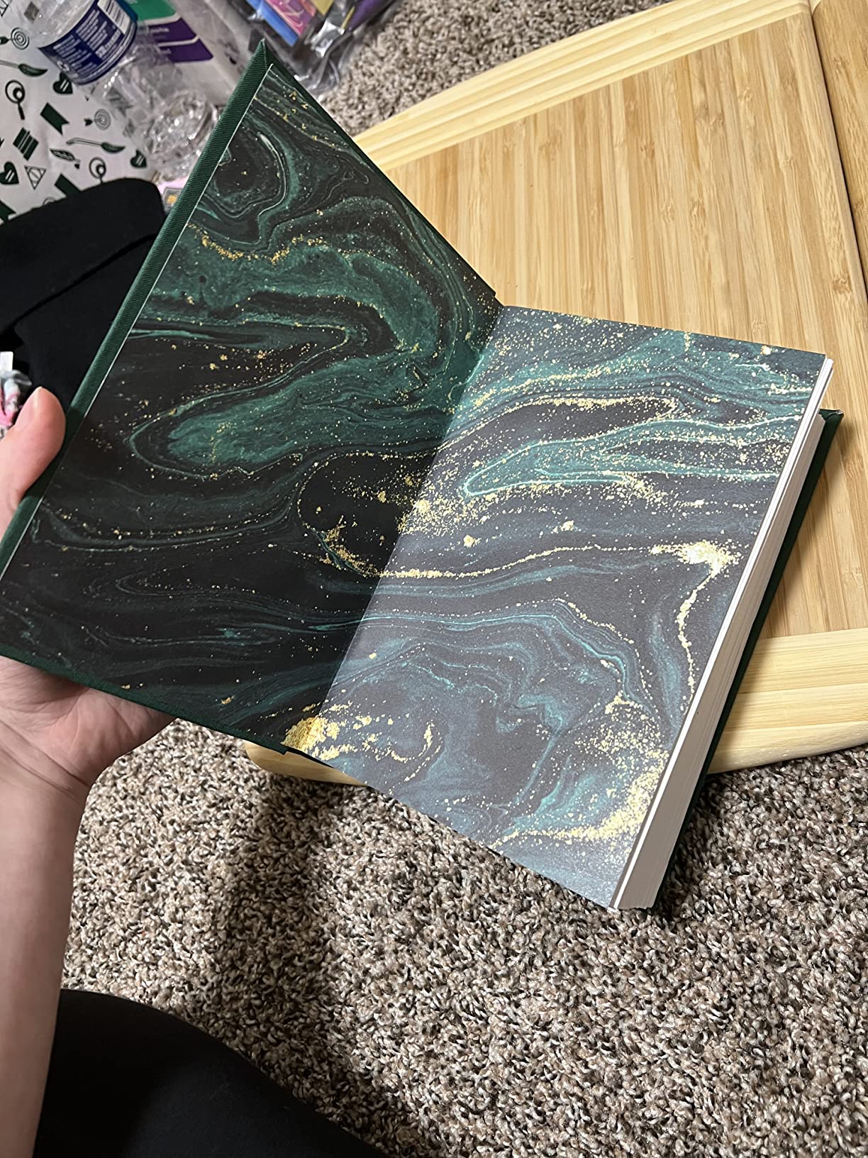 Whaline 24Pcs Marble Pattern Paper Pack Colorful Marble Scrapbook Specialty Paper Double-Sided Patterned Papers Collection for DIY Background Card Making Photo Album Decor, 11.8 x 11.8 inch customer photo 1