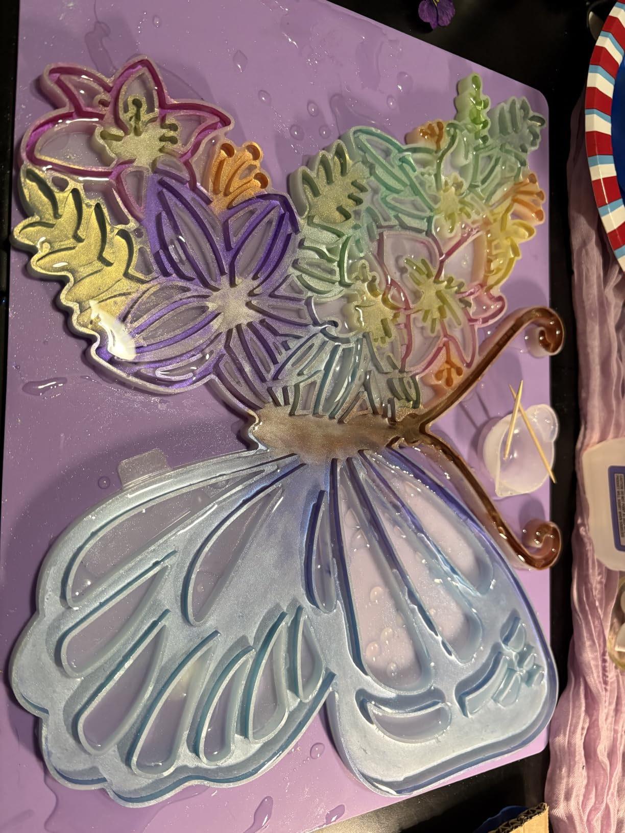 Very Big Butterfly Wall Hanging Silicone Resin Mold Butterfly Shaped Epoxy Silicone Casting Molds for Wall Decoration Office Living Room Garden, 3D DIY Making Handmade Home Display Decor Crafts customer photo 1