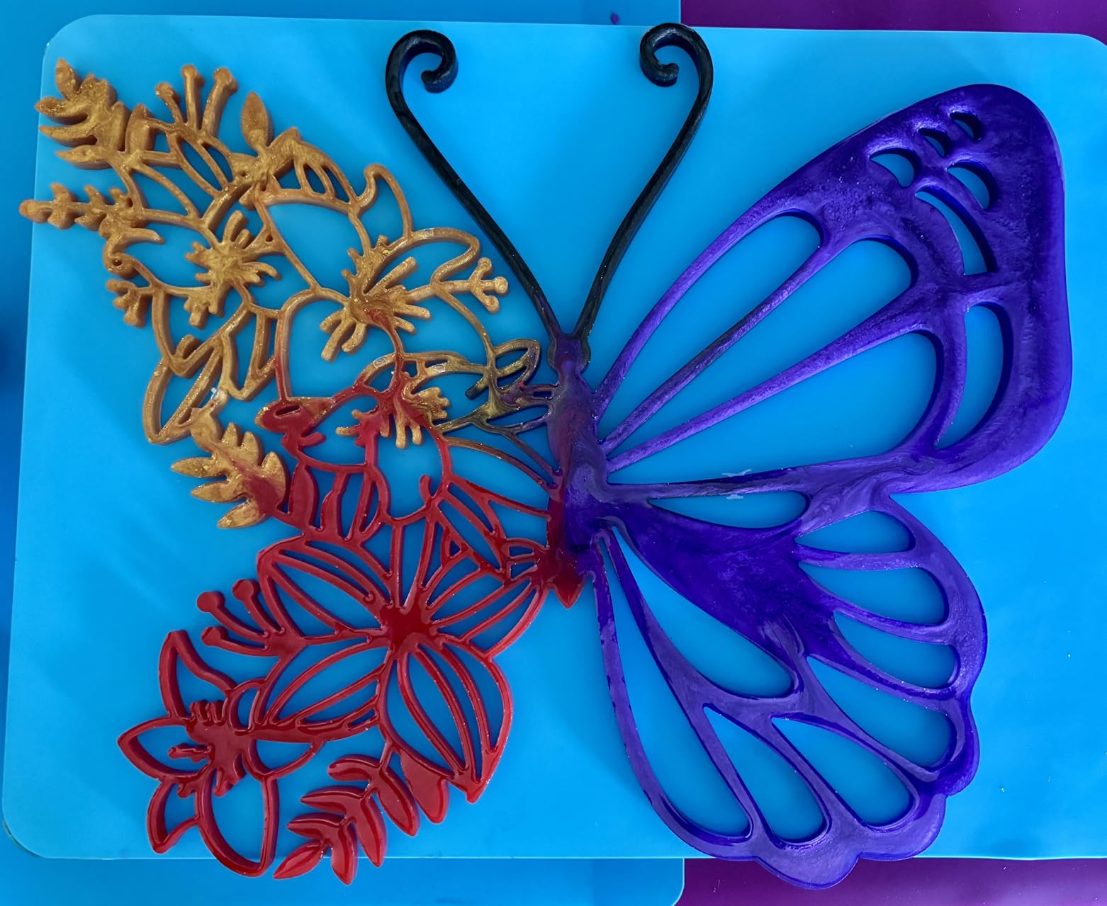 Very Big Butterfly Wall Hanging Silicone Resin Mold Butterfly Shaped Epoxy Silicone Casting Molds for Wall Decoration Office Living Room Garden, 3D DIY Making Handmade Home Display Decor Crafts customer photo 2