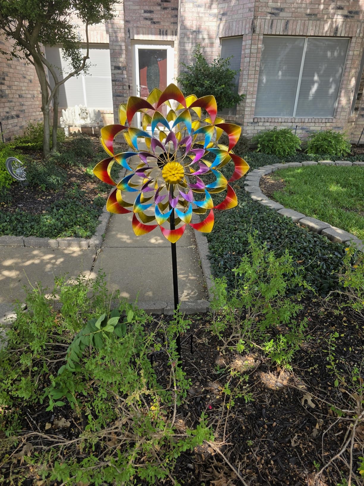 Lariander Wind Spinners Outdoor Metal Large with Stake- 84'' Wind Spinners for Yard and Garden - Windmill for Yard - Ideal Gift Metal Yard Art for Family, Friends, Garden Lovers (Willow Leaf) customer photo 1