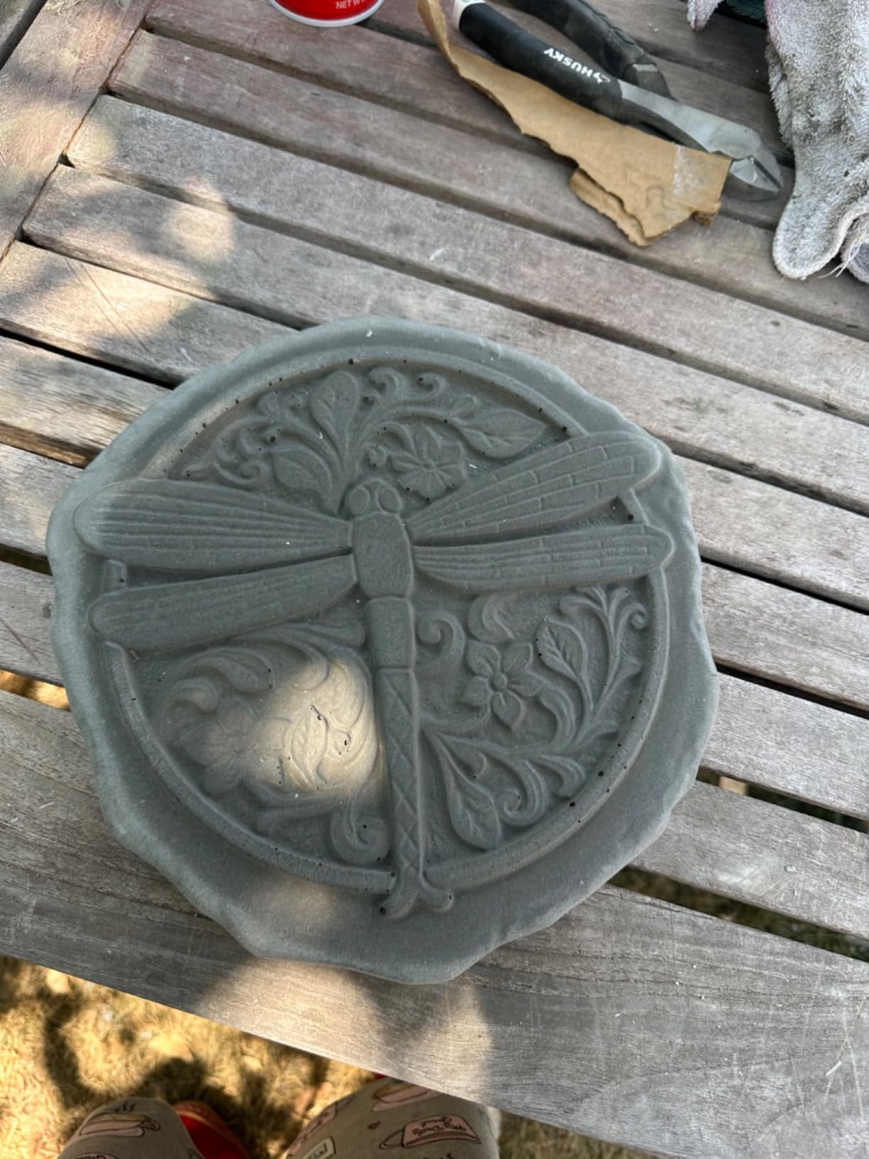 AUTUMN Made in USA Dragonfly Round Stepping Stone Mold, Concrete Cement Mold, Stepping Stones for Garden Walkway customer photo 2