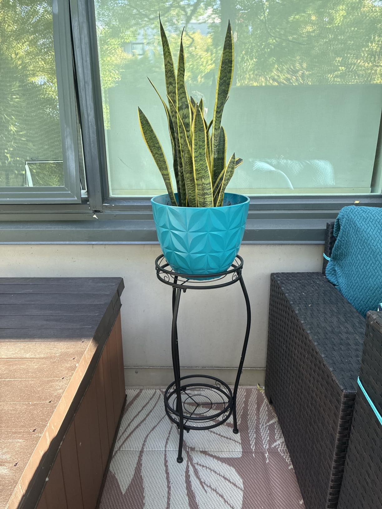 Kavlium Plant Stand Indoor Outdoor, Tall Black Metal Rustproof Stable Plant Stands, 2 Tier 27.1 inch Multiple Plant Rack Holder Rack Flower Pot Stand Heavy Duty Plant Shelf customer photo 2