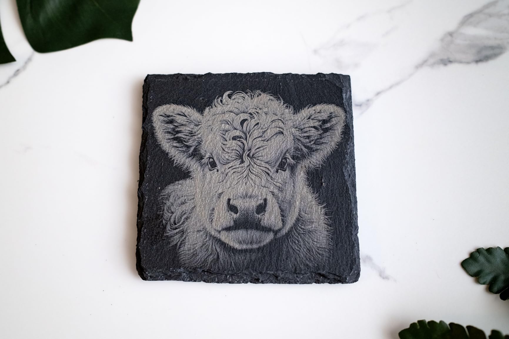 24 Pieces Slate Drink Coasters, GOH DODD 4 Inch Black Coasters Stone Coaster Set, Laser Engraving Blanks with Anti-Scratch Bottom for Home Office Kitchen Housewarming Gifts Wedding Party, Square customer photo 1