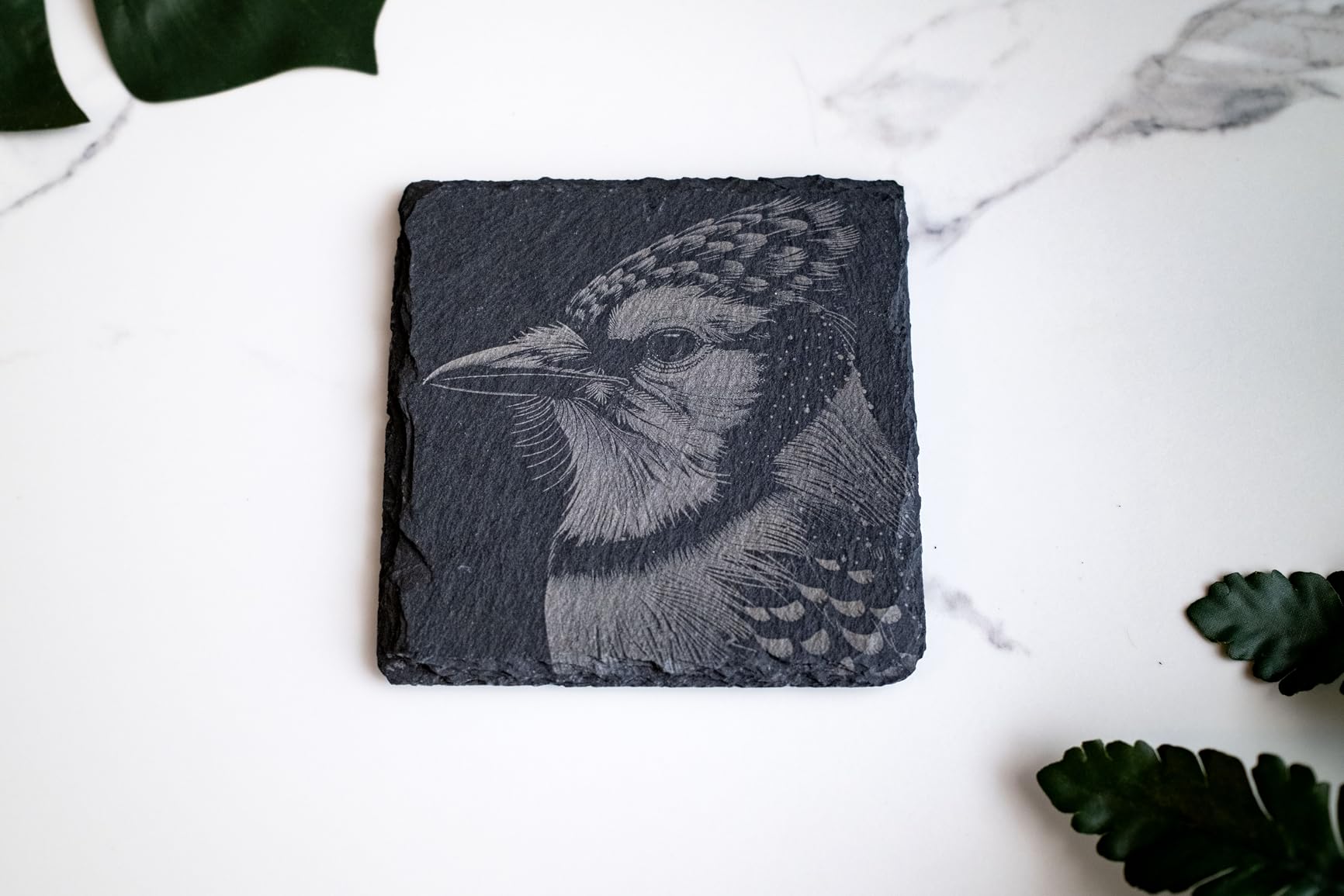 24 Pieces Slate Drink Coasters, GOH DODD 4 Inch Black Coasters Stone Coaster Set, Laser Engraving Blanks with Anti-Scratch Bottom for Home Office Kitchen Housewarming Gifts Wedding Party, Square customer photo 2