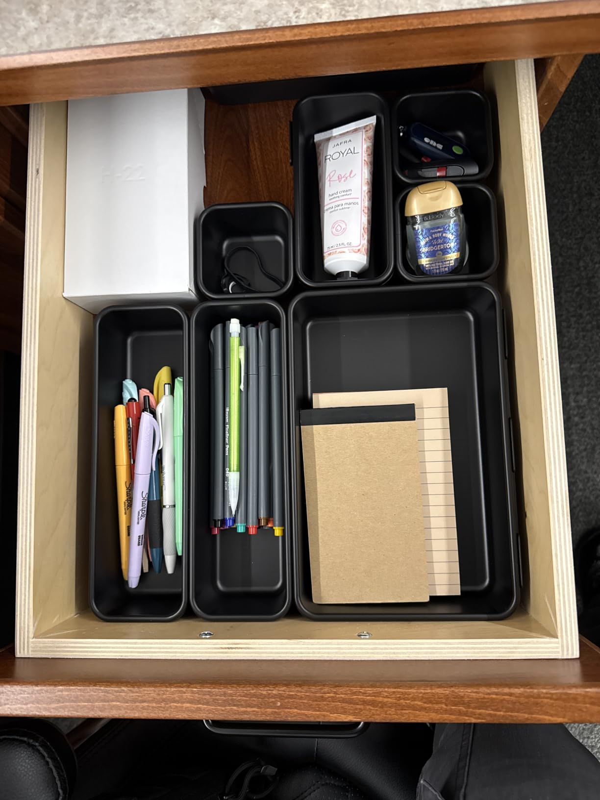 Simple Houseware Interlocking Desk Drawer Bins Organizer, 10 Packs, Black customer photo 1