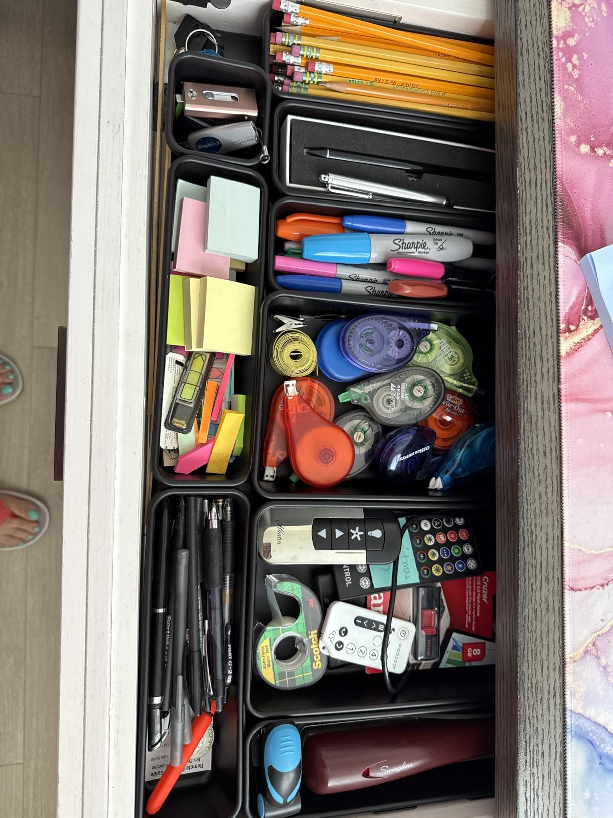 Simple Houseware Interlocking Desk Drawer Bins Organizer, 10 Packs, Black customer photo 2
