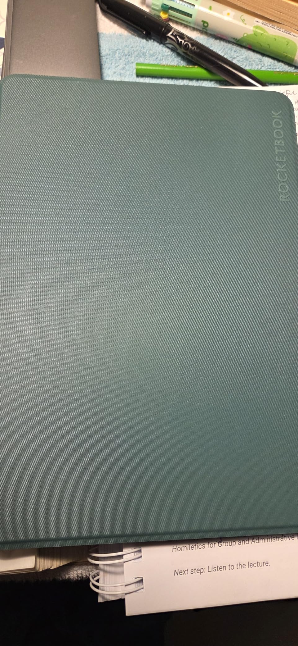 Rocketbook Pro Smart Reusable Notebook, Executive 7x9, Blue | Lined and Dotted Interchangeable Pages, For Work and Business Meetings customer photo 1