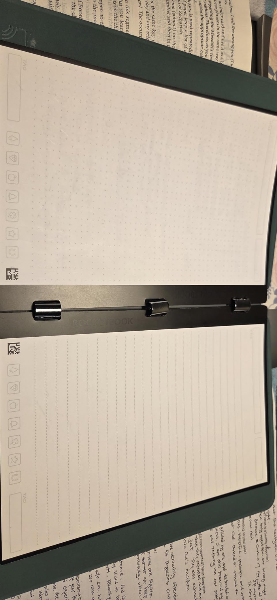 Rocketbook Pro Smart Reusable Notebook, Lined & Dotted Interchangeable Pages, For Work and Business Meetings, Executive 7x9, Blue customer photo 2