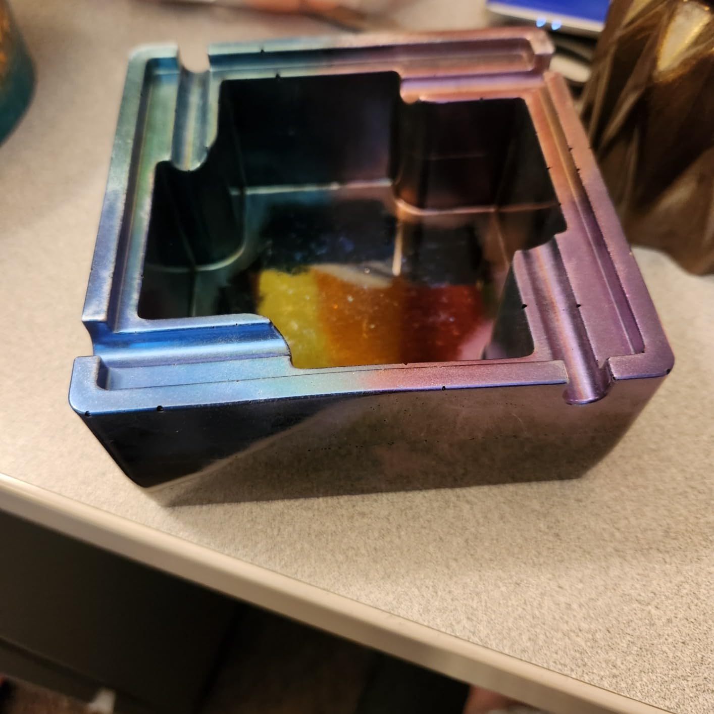1 Pcs Large Heavy Ashtray Resin Mold Storage Box Silicone Molds Epoxy Resin Square Shaped Ashtray Ash Tray Suitable for Cigarette Ash Holder for Home, Handmade DIY Making Decor Art Crafts customer photo 2
