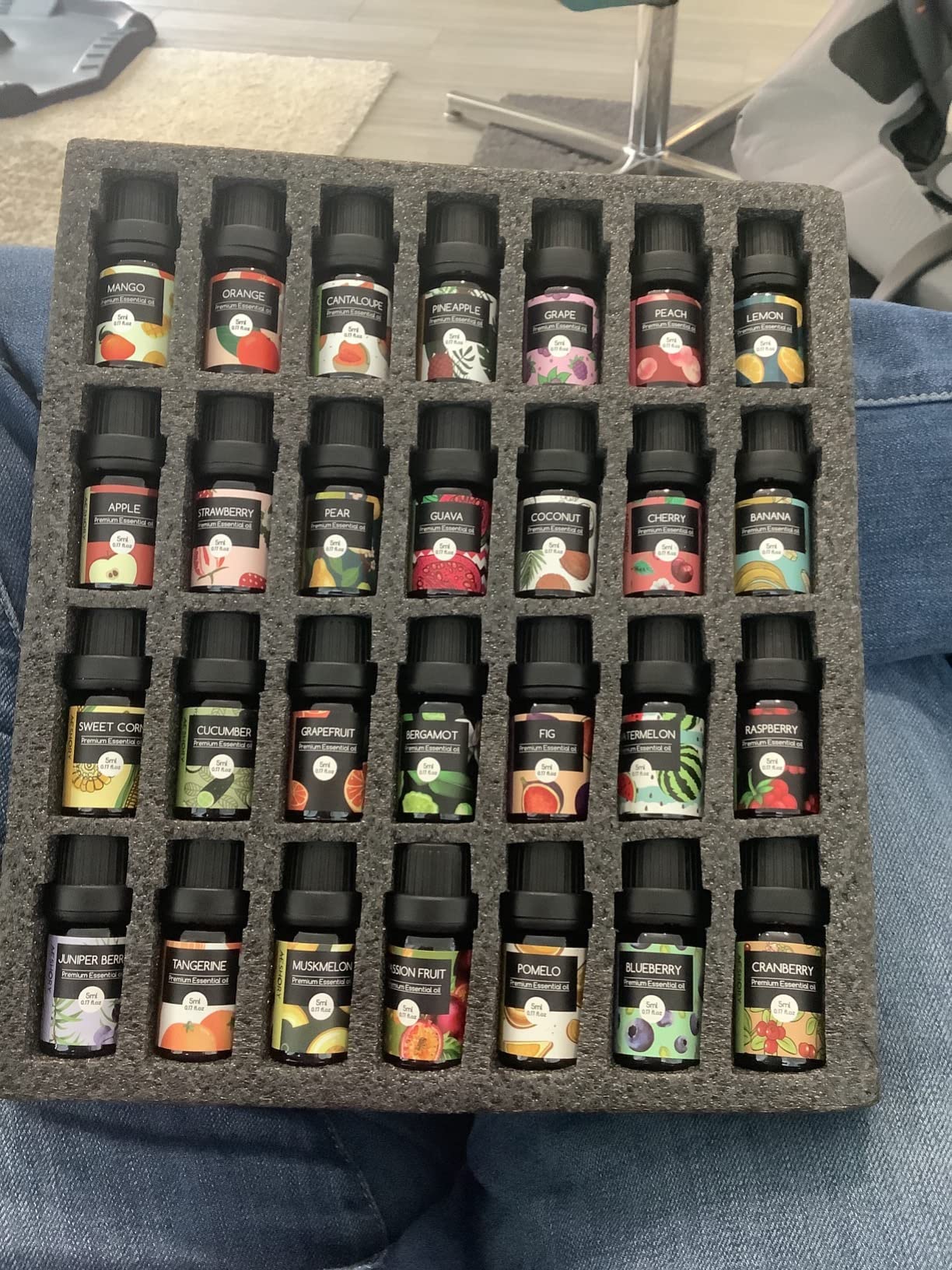 Fruity Essential Oils Set - Top 28 Fruit Fragrance Oil for Candle Making, Diffusers - Strawberry, Apple, Pineapple, Cucumber Melon, Cherry, Mango, Lemon, and Orange Scented Aromatherapy Oils customer photo 2