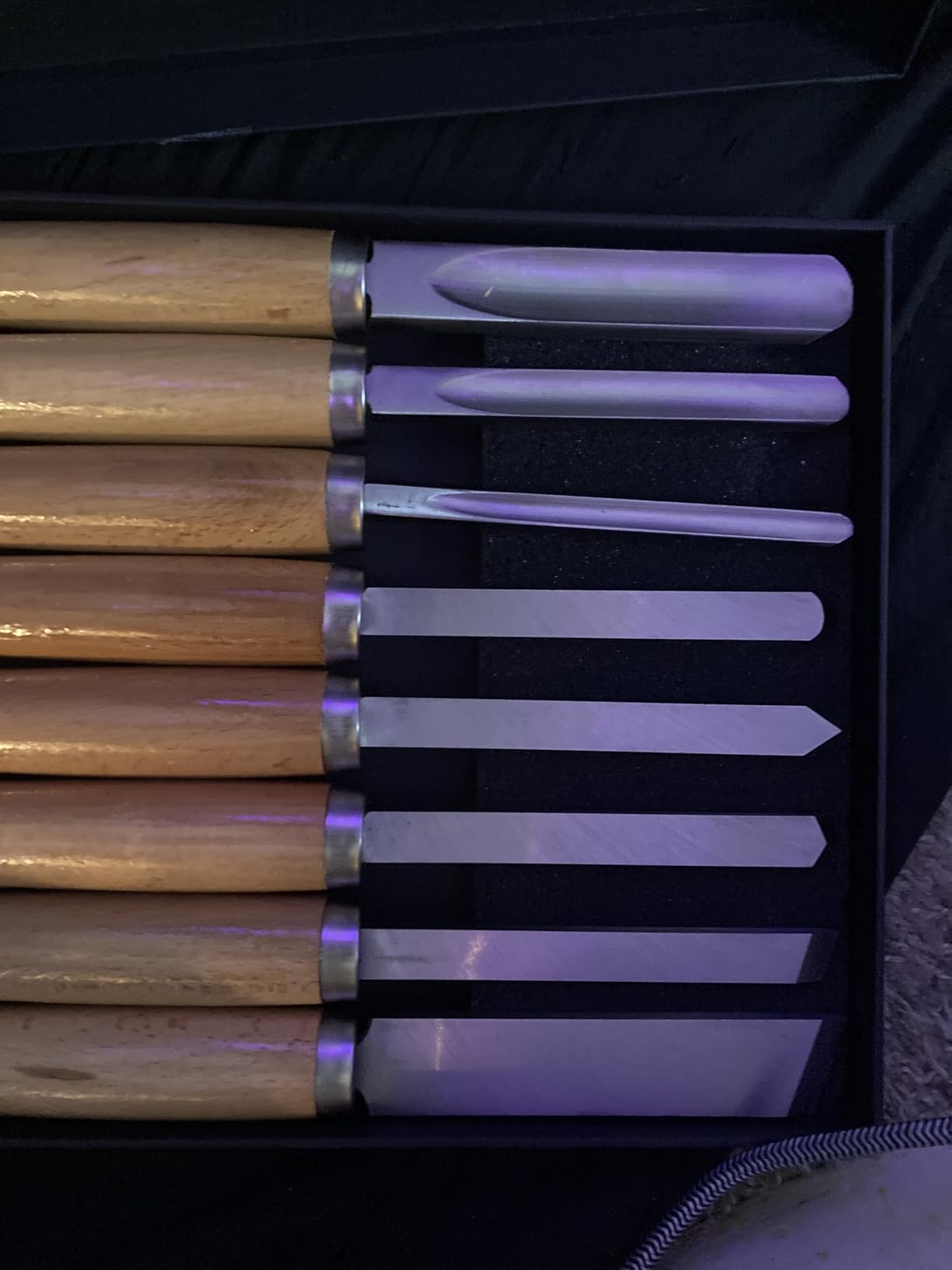 HAUTMEC Professional Wood Turning Chisel 8 pcs Set, Lathe Chisel Set with 2 Skew 1 Spear Point 1 Parting 1 Round Nose & 3 Gouge Tools for Beginners, Hobbyists and Professionals HT0237-WW customer photo 2