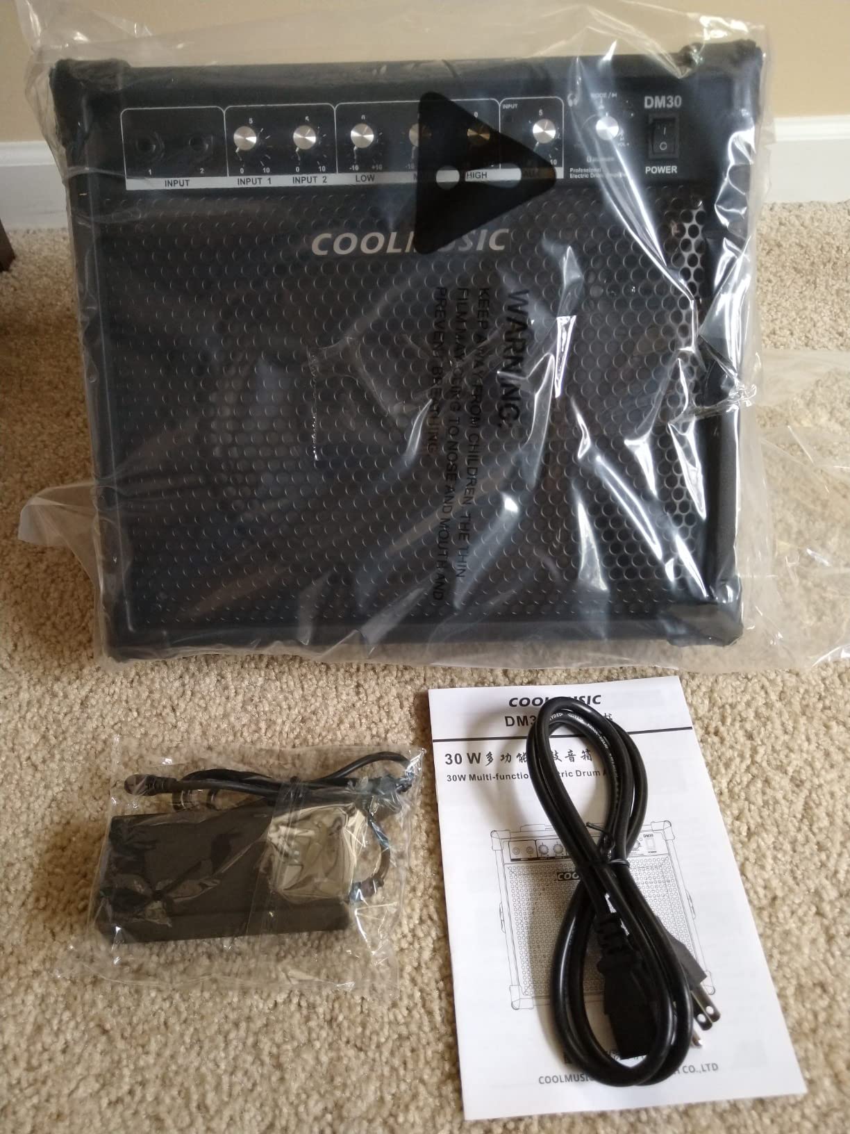 Coolmusic Drum Amplifier 30W, Wireless Electric Drum Speaker Keyboard Amp with 3-Band EQ and DI Out customer photo 2
