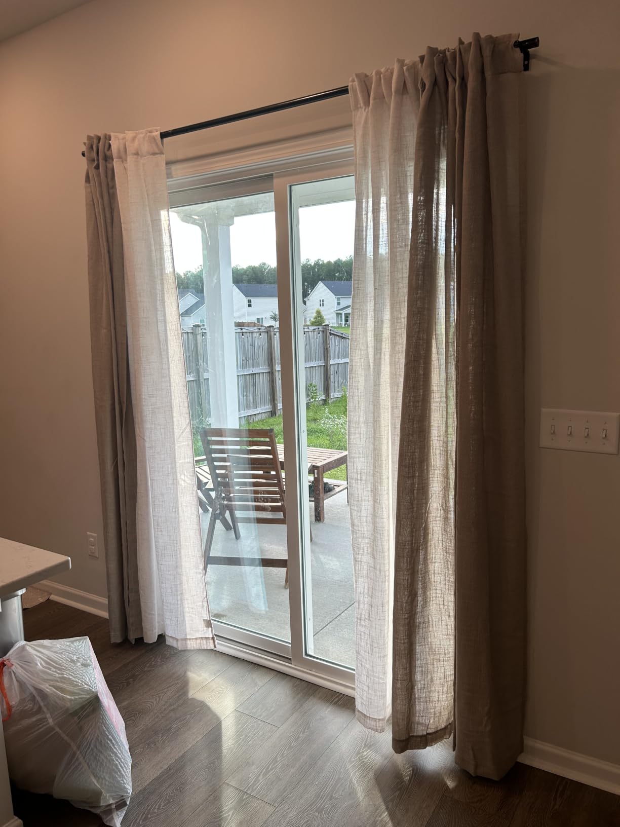 MIULEE Taupe Linen Curtains 84 Inch Length for Bedroom Living Room, Soft Thick Linen Textured Window Drapes Semi Sheer Light Filtering Back Tab Rod Pocket Burlap Look Farmhouse Country Decor, 2 Panels customer photo 2