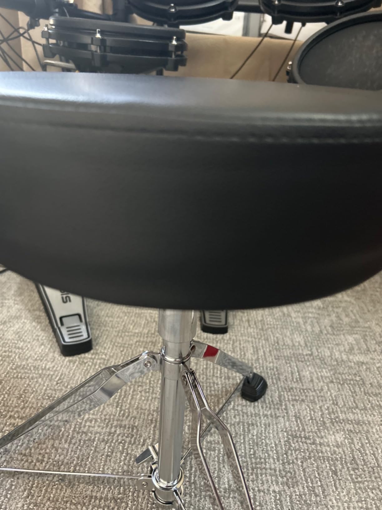 STRICH Drum Throne, Height Adjustable Padded Seat Drum Stool, Heavy Duty Swivel Drum Chair, Double Braced Padded Stool with 5A Drumsticks, SDB-20 customer photo 1
