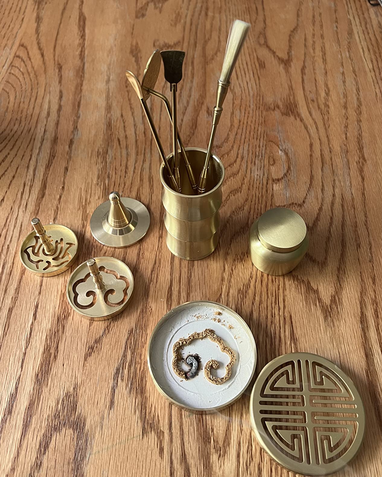 12 Pcs Incense Burner Kit, Brass Incense Making Kit, Incense Seal Mold Incense Cone Tower Mold Incense Holder for Yoga Meditation Home Fragrance customer photo 2