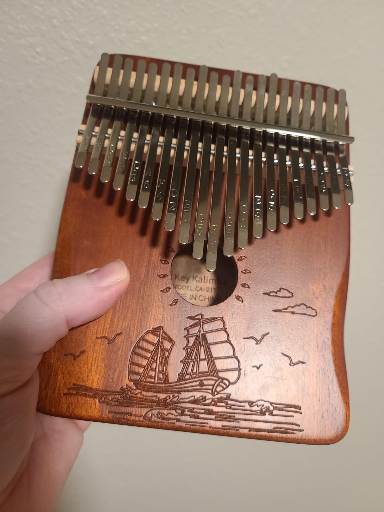 Finger Piano Kalimba 21 Keys, Calimba, Kalimba 21 Key with Tuning Hammer and Instructions, Sail Away Thumb Piano for Adults and Beginners (Brown) customer photo 1