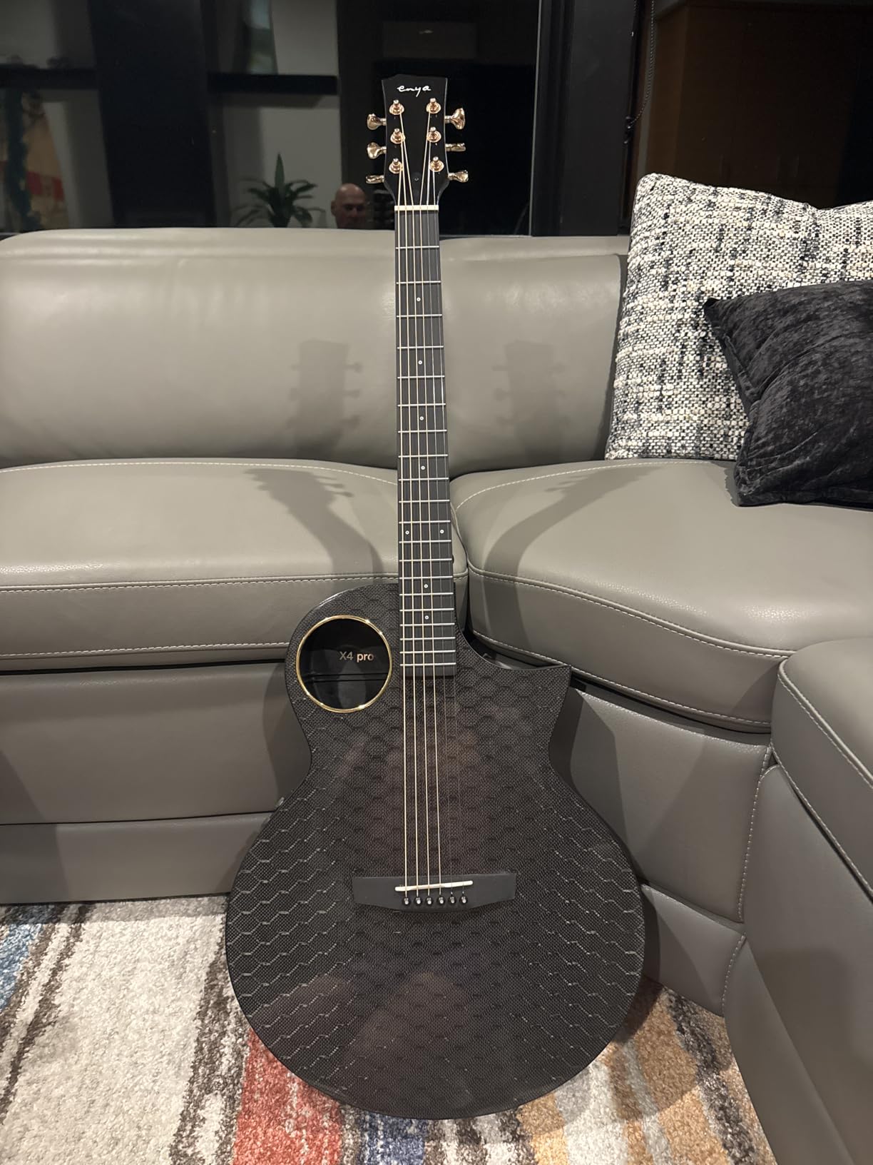 Enya X4 PRO Carbon Fiber Acoustic Electric Guitar, 41-Inch Full Size Cutaway Design, AcousticPlus Pickup System with Built-in Effects & Tuner, Includes Deluxe Hard Case, Leather Strap, Cable customer photo 1