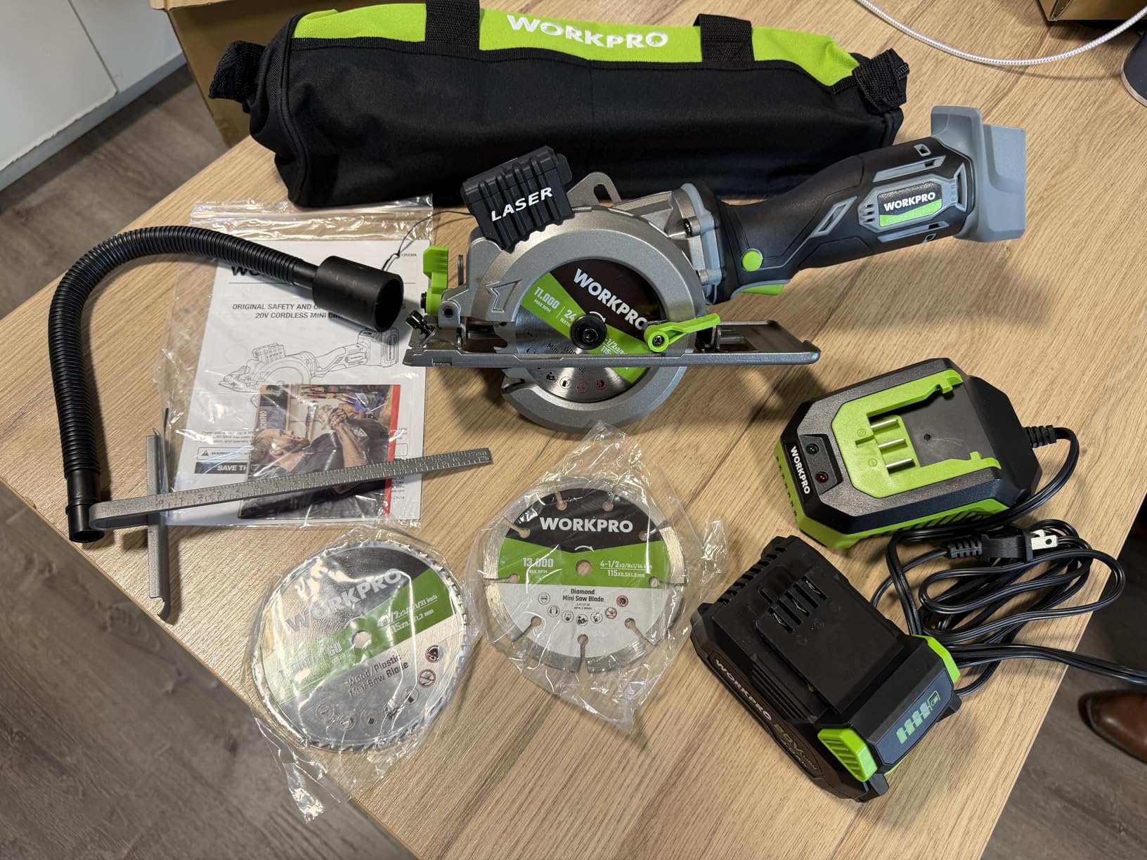 WORKPRO 20V Cordless Mini Circular Saw, 4-1/2