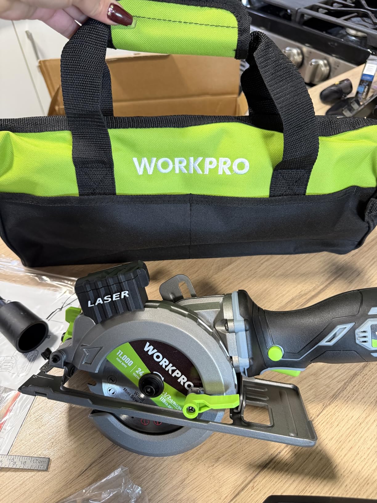 WORKPRO 20V Cordless Mini Circular Saw, 4-1/2